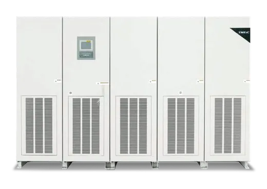 Gurukrupa technician servicing a three-phase UPS cabinet